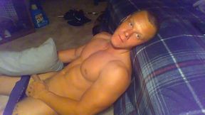 Blonde Guy Shows Off Muscled Body and Dick