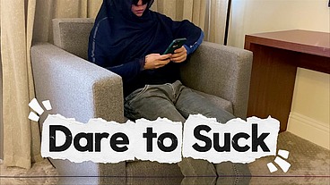 A dare game made a straight guy suck all off his roommates cocks