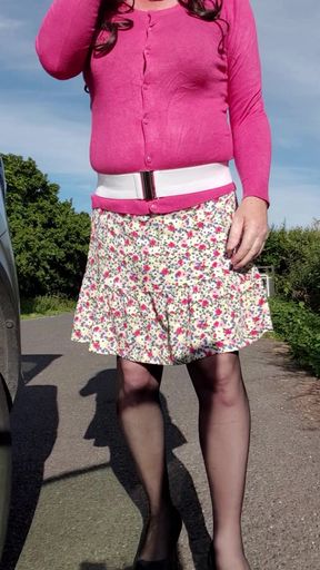 Just parked in layby, a little view of my panties