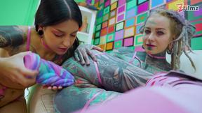 ”Crazy ASS PUMPING Toys - Alternative Tatted Lesbo Girls Strech there Assholes - ASS TO MOUTH”