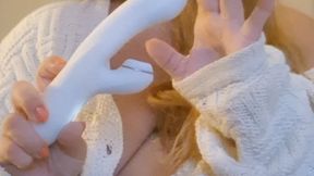 SSBBW Masturbates in Only a Knitted Sweater – New Dildo, Gel & Real Orgasm