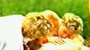 Wild and wicked men having kinky threesome in the woods