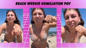 Beach Bully Wedgie POV - Bikini Goddess Lifts You by Your Tighty Whities