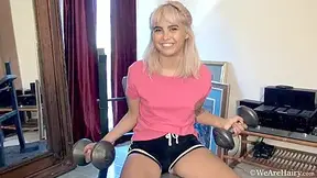 Exercises And Then Strips Naked - Candy Wallace