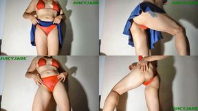 Fit petite Asian giving you a peek under her short skirt - Panty Party Vol 6 ***mp4***