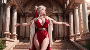 Red Angel Descends! Grand Hall X Bedroom Duo, Blonde Buns Kneeling &amp; Gazing, Ultimate Laziness Under the Sun.