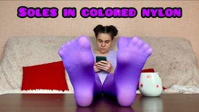 Small Soles perfect Showing in Purple Tights - Crossed legs Ignor Foot Feet fetish 4K