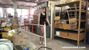 Rough femdom bondage session with best handjob