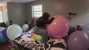 testing and popping really good 36 inch baloons