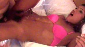 ”Tranny beautiful babe in revealing lingerie cums hard during assfuck”