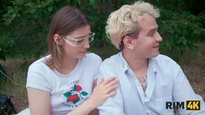 RIM4K. Swap wives, mutual rimming and anal fuck in the forest