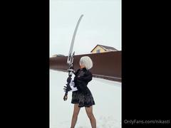 Kori stunning skinny amateur blonde girl outdoor posing