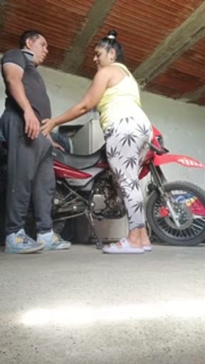 My neighbor is going to take the motorcycle out of the garage and I won't let him!! In exchange I as