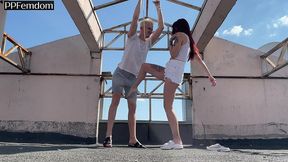 public bdsm humiliation with carefree goddess sofi