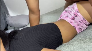 You have to hear this skinny girl moan because she pumps milk just by listening to her