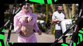 Big-boobed blonde babe gets fucked by her BFF boyfriend