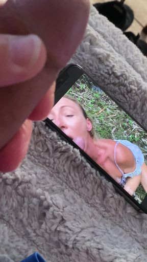 Stroking my Meat stick watching my wifey give blowjob