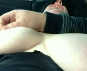 Blindfolded busty European milf wife pleased in the car