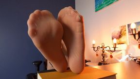 Slave On Leash Under Chair Of Stella - Full