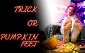 Lady Angela Rubbing Her Dirty Feet on a Pumpkin Make up