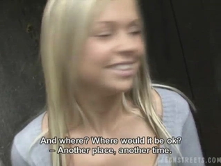 Hanka Shows Off Her Skills Jerking His Cock in the Czech Streets