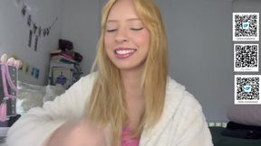Julie Oliver Blonde Smokes JOI Cums Gushing Big Tits Destroyed