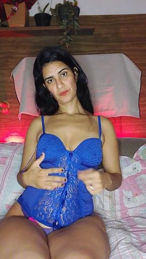 Vanessainha Showing off in Her Blue Lingerie - Part 1