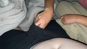 Using One Finger to Tease His Frenulum to a Huge Cumshot