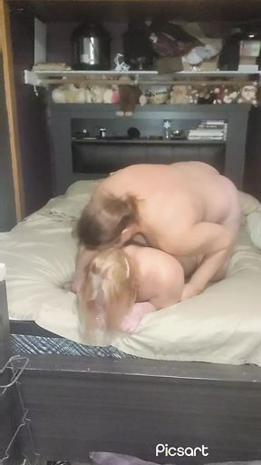 Husband and wife banging in bed