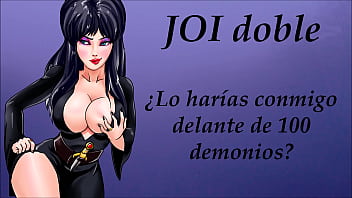 JOI doble. Sexo con mujer demonio. Sonidos orgasmo y garganta.