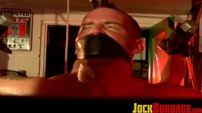 Jocks Bigg Pete and Dominik  in agony with dicks are pulled away from their b