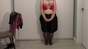 Seasoned teacher chooses a bra for work Big lovely boobs jump and hunk out of bras Saggy tits