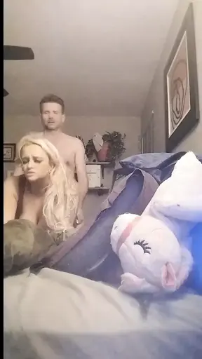 Daddy's secret toy fucks his wife's away pussy