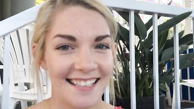 Ill Try Everything Once! Blonde Teen Spreads Legs For Lucky Guys Cock