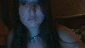 Delicious Italian brunette teen putting make up on webcam