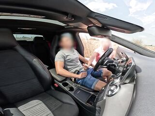 An unknown gal caught me jerking off in the car and helps me finish cumming