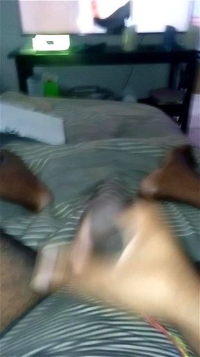 Solo jackol in sisters bed, hard and relax