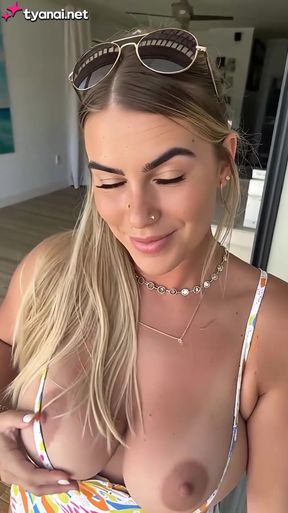 Busty teen flaunts big tits and round ass