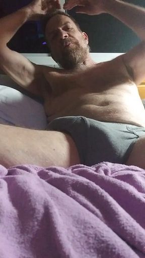 Hairyartist in Grey Briefs for Stepson