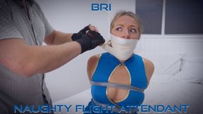 Bri - Flight Attendant Missing Her Flight MP4 HD ( Tape Gagged , Tape Bondage , Cleave Wrap Gag , Clear Tape Wrap , OTN gag , Hogtie )