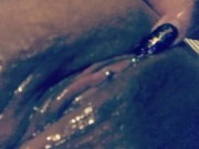 PuertoRican Mami playing with her pierced super wet pussy