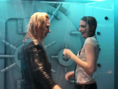 Wetlook girls dancing in the shower room 7