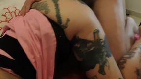 i don t know how many orgasms the bitch had, but after the deep throat, she would not stop screaming for me to continue fucking her ass until it filled with cum