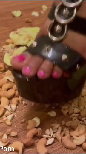 Pissing Squashing Fruits with My High Heels