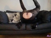 Pale crossdresser shows off - Butt plug and dildo anal fuck