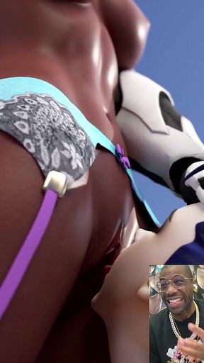Tasty Bald Brown Pussy Getting Licked by Widowmaker