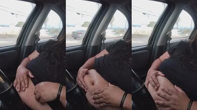 Belly button ice play in my car public solo