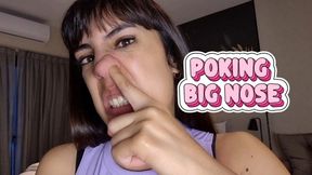 Close-up Big Nose picking - Allergy - Boogers