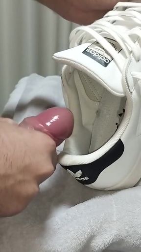 Sex with my wife's sneakers, Adidas Superstar and Nike Air Max Command, cumming inside   Clip 3