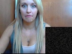 Slutty amateur blonde smoking and jerking dick